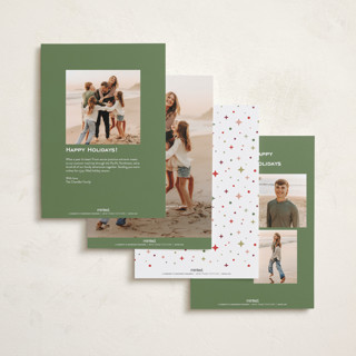 This is a elf shoes new year photo cards with standard by Everett Paper Goods called dazzle printing on recycled smooth signature in standard