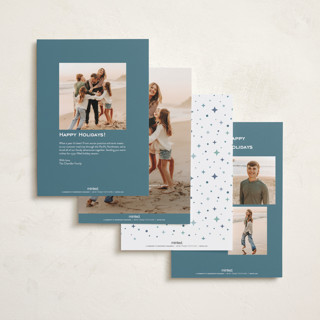 This is a ice skate new year photo cards with standard by Everett Paper Goods called dazzle printing on recycled smooth signature in standard