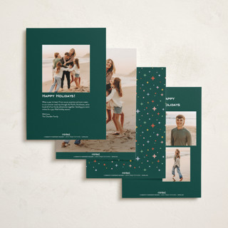This is a evergreen new year photo cards with standard by Everett Paper Goods called dazzle printing on recycled smooth signature in standard