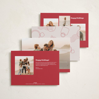 This is a cranberry new year photo cards with standard by Shari Margolin called new here printing on recycled smooth signature in standard