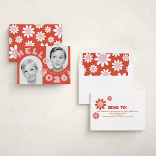 This is a tickle new year photo cards with standard by silverscreen studio called big wave printing on recycled smooth signature in standard