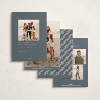 This is a denim new year photo cards with standard by Michelle Taylor called on the edge printing on recycled smooth signature in standard