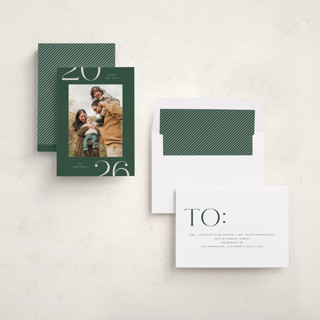 This is a pine new year photo cards with standard by Michelle Taylor called on the edge printing on recycled smooth signature in standard