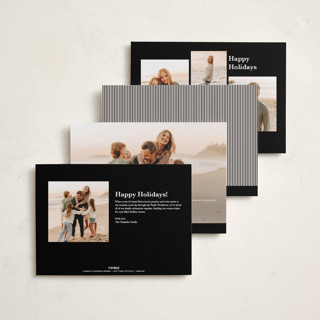 This is a linen new year photo cards with standard by Kelly Schmidt called striped border printing on recycled smooth signature in standard