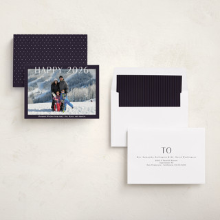 This is a blackberry new year photo cards with standard by Ani Somi called big top printing on recycled smooth signature in standard