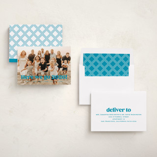 This is a wintermint new year photo cards with standard by Kristie Kern called here we go! printing on recycled smooth signature in standard