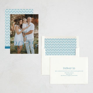 This is a blue jay new year photo cards with standard by Yaling Hou Suzuki called chapter 2025 printing on recycled smooth signature in standard