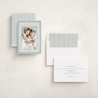 This is a wintermint new year photo cards with standard by Lucrecia Caporale called delicate botanical frame printing on recycled smooth signature in standard