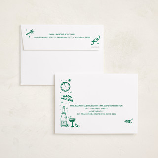 This is a forest new year photo cards with standard by Erika Firm called new year cheer doodles printing on recycled smooth signature in standard