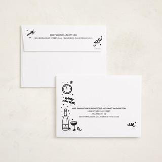 This is a coal new year photo cards with standard by Erika Firm called new year cheer doodles printing on recycled smooth signature in standard