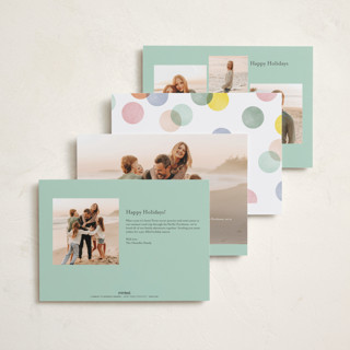 This is a confetti cake new year photo cards with standard by Robert and Stella called colorblock confetti printing on recycled smooth signature in standard