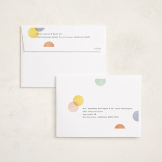 This is a confetti cake new year photo cards with standard by Robert and Stella called colorblock confetti printing on recycled smooth signature in standard
