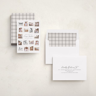 This is a snowflake new year photo cards with standard by Hooray Creative called many merry moments printing on recycled smooth signature in standard