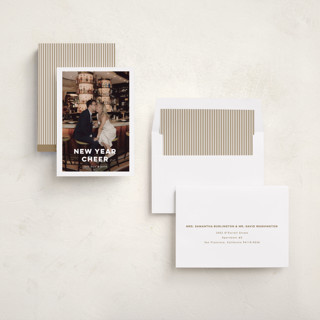 This is a opal new year photo cards with standard by Benita Crandall called new year love printing on recycled smooth signature in standard