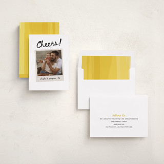 This is a powder new year photo cards with standard by Kamala Nahas called snapshot printing on recycled smooth signature in standard