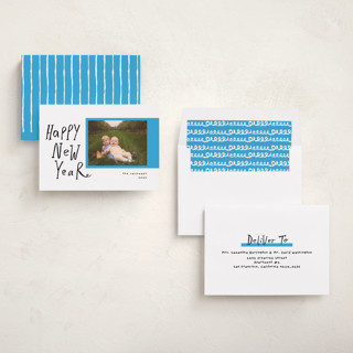 This is a bluebell new year photo cards with standard by Vivian Yiwing called handlettered polariod printing on recycled smooth signature in standard