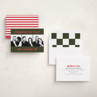 This is a fir new year photo cards with standard by Emily Sabol Goss called bold italic printing on recycled smooth signature in standard