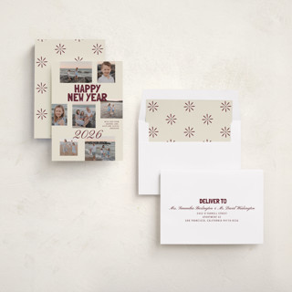This is a velvet toast new year photo cards with standard by Cass Loh called mixtype collage printing on recycled smooth signature in standard