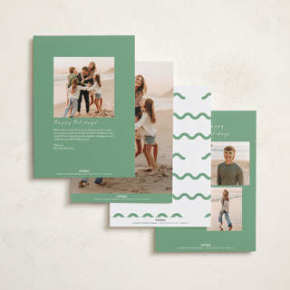 This is a spearmint new year photo cards with standard by Blustery August called party squiggle printing on recycled smooth signature in standard