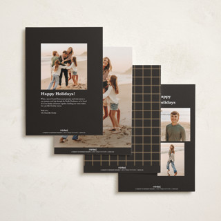 This is a charcoal new year photo cards with standard by Lucrecia Caporale called minimal style printing on recycled smooth signature in standard