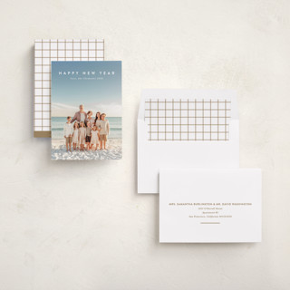 This is a snow new year photo cards with standard by Lucrecia Caporale called minimal style printing on recycled smooth signature in standard