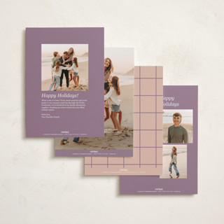 This is a plum new year photo cards with standard by Lindsay Megahed called sideways printing on recycled smooth signature in standard