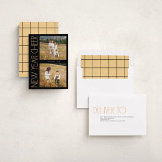This is a midnight new year photo cards with standard by Lindsay Megahed called sideways printing on recycled smooth signature in standard