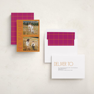 This is a cider new year photo cards with standard by Lindsay Megahed called sideways printing on recycled smooth signature in standard