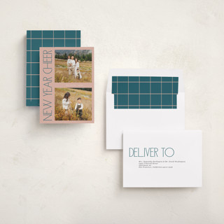 This is a candy new year photo cards with standard by Lindsay Megahed called sideways printing on recycled smooth signature in standard