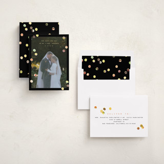 This is a midnight new year photo cards with standard by Anastasia Makarova called our new era printing on recycled smooth signature in standard