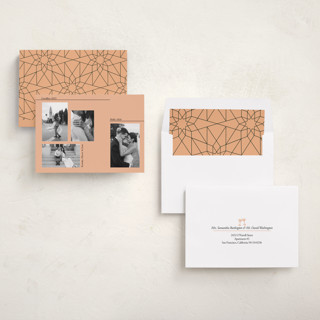 This is a peach new year photo cards with standard by Anne Retter - SchoepfergeistArt called new minimal year printing on recycled smooth signature in standard