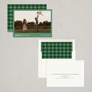 This is a wintergreen new year photo cards with standard by Ani Somi called the good life printing on recycled smooth signature in standard