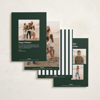 This is a emerald green new year photo cards with standard by Cass Loh called cursive bottom printing on recycled smooth signature in standard