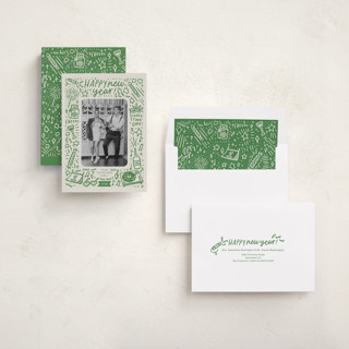 This is a meadow new year photo cards with standard by Abbigail Lim called three! two! one! printing on recycled smooth signature in standard