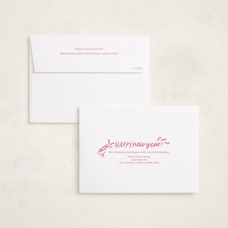 This is a petal new year photo cards with standard by Abbigail Lim called three! two! one! printing on recycled smooth signature in standard