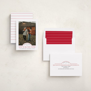 This is a scarlet new year photo cards with standard by Iveta Angelova called new home printing on recycled smooth signature in standard
