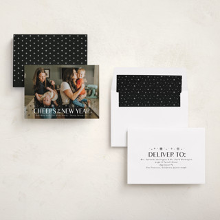 This is a alabaster new year photo cards with standard by Susan Asbill called effervescent printing on recycled smooth signature in standard