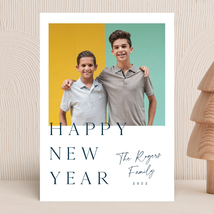 Fresh and clean New Year Photo Cards by Stacey Meacham Minted