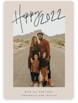 This is a brown new year photo card by JoAnn Jinks called Ease with standard printing on smooth signature in standard.