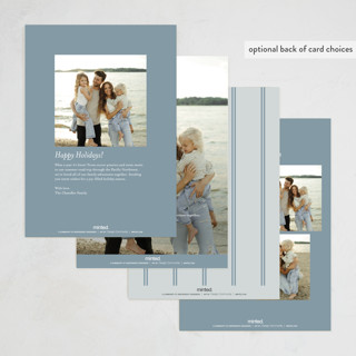 This is a winter sky new year photo cards with standard by Rebecca Durflinger called evergreen garlands printing on recycled smooth signature in standard