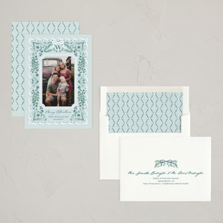 This is a ice new year photo cards with standard by Paper Sun Studio called vintage christmas printing on recycled smooth signature in standard