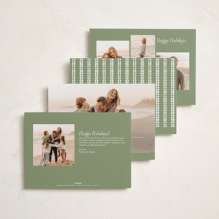 This is a olive new year photo cards with standard by Sara Hicks Malone called hand drawn scallop printing on recycled smooth signature in standard