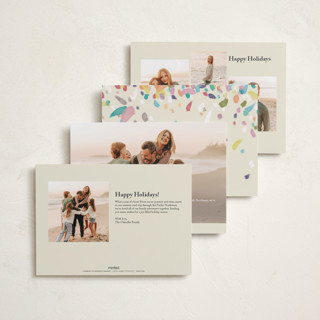 This is a eggnog new year photo cards with standard by Eric Ransom called dabbed confetti printing on recycled smooth signature in standard