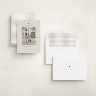 This is a linen new year photo cards with standard by Sierra Lee called new year, new roots printing on recycled smooth signature in standard