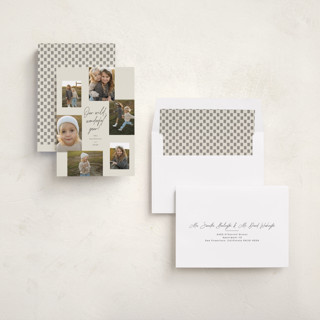 This is a ivory new year photo cards with standard by Olivia Raufman called wonderful year printing on recycled smooth signature in standard