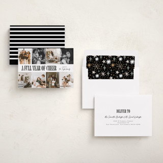 This is a midnight new year photo cards with standard by Alethea and Ruth called slideshow lineup printing on recycled smooth signature in standard