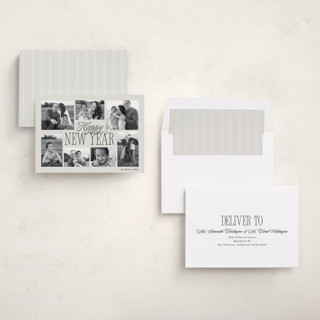 This is a fog new year photo cards with standard by Brianne Larsen called surround printing on recycled smooth signature in standard