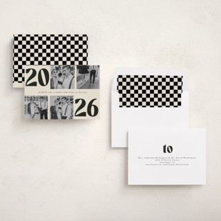 This is a midnight new year photo cards with standard by Baumbirdy called bold newyear printing on recycled smooth signature in standard