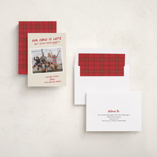 This is a berry new year photo cards with standard by Louise Kay called late but great printing on recycled smooth signature in standard