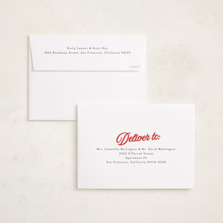 This is a poinsettia new year photo cards with standard by Morgan Kendall called vintage script printing on recycled smooth signature in standard